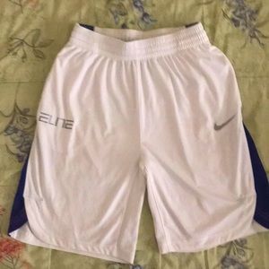 Nike Kids Large, very clean White with blue side lines.